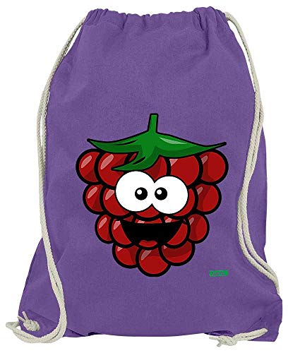 Hariz - Bolsa de deporte, diseño de frambuesa, frutas, verano, incluye tarjeta de regalo, color morado, tamaño talla única