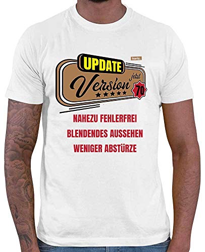 Hariz Update Jetzt Version 70 - Camiseta para hombre, diseño con texto en inglés Blanco XS