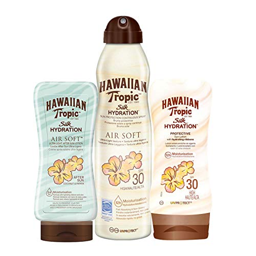 Hawaiian Tropic - Silk Pack - Crema Solar en Loción Silk Hydration SPF 30 200ml + Spray Solar en Bruma Silk Hydration Air Soft SPF 30 180ml + After Sun Silk Hydration Air Soft 180ml