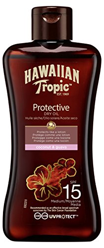 Hawaiian Tropic Tanning Oil MINI - Aceite Bronceador Solar con Protección SPF 15, Acelerador del Bronceado con Fragancia Tropical, Formato Viaje 100 ml