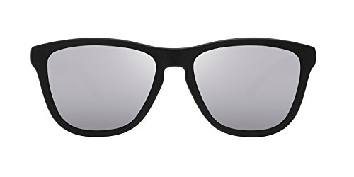 HAWKERS Gafas de Sol ONE Carbon Black, para Hombre y Mujer, con Montura Negra Mate y Lente Plata Efecto Espejo, Protección UV400