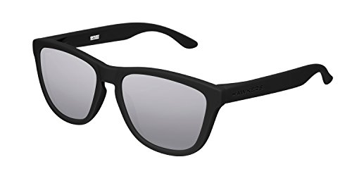 HAWKERS Gafas de Sol ONE Carbon Black, para Hombre y Mujer, con Montura Negra Mate y Lente Plata Efecto Espejo, Protección UV400