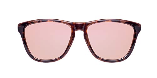 HAWKERS Gafas de Sol ONE Carey Black, para Hombre y Mujer, con Montura Havana Style y Lente Rosa con Efecto Espejo, Protección UV400