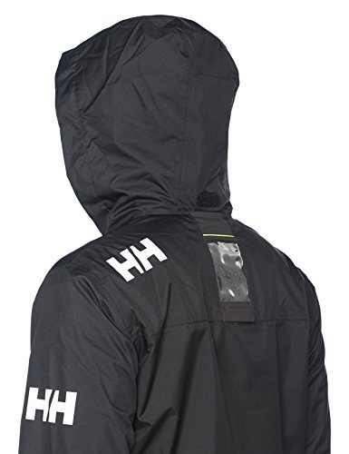 Helly Hansen Crew Hooded Midlayer - Chaqueta Impermeable, Cortavientos y Transpirable, con Forro Polar y Capucha Integrados, Hombre, Negro (990 Black), L