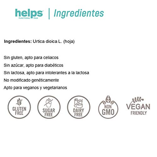 HELPS INFUSIONES - Infusión De Ortiga Verde A Granel. Té De Ortiga Con Efecto Diurético. Bolsa A Granel De 100 Gramos.