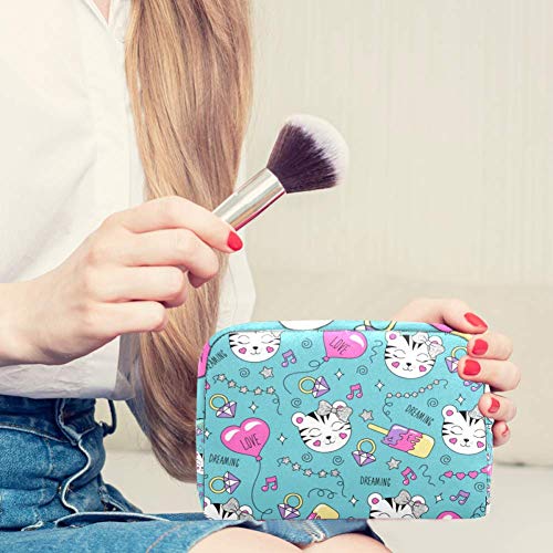 Hermoso lindo tigre bolsa de cosméticos de viaje grande para mujer – Neceser de viaje y neceser de maquillaje neceser con muchos bolsillos