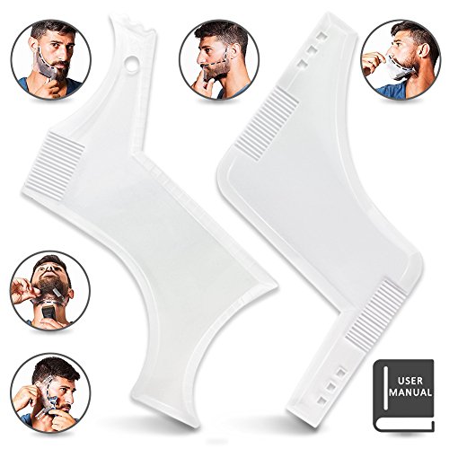 Herramienta de modelado de barba para hombres, plantilla transparente para peinar la plantilla para bigote, Goatee patillas, regalo perfecto para hombres modernos con guía de aseo facial