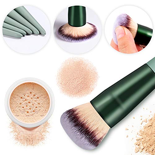 HEYMKGO - Juego de brochas Pinceles de maquillaje 15 piezas de cerdas sintéticas de primera calidad Mango cónico de color Kabuki Brocha para base de maquillaje Cara labios ojos juegos de maquillaje