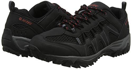 Hi-Tec Jaguar, Zapatillas de Senderismo para Hombre, Negro (Black/Picante 21), 41 EU