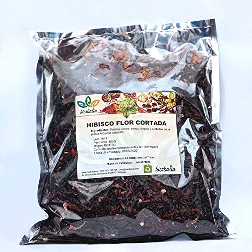 Hibisco Hojas HIERBALIA | Flor de Jamaica | Perfecta para infusiones o cocinar (Bolsa Flor Entera 1 Kg)