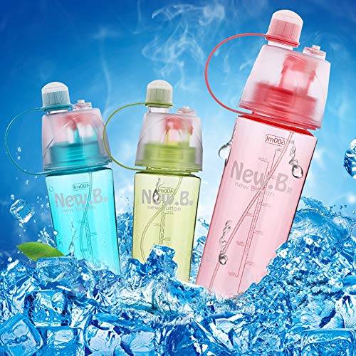 HKTOPONE Niño Rociar Botella de Agua Deporte en Aerosol para Beber Botella de Agua Ciclismo Sin BPA 600 ml para Gimnasio, Ciclismo Correr Escalada Senderismo y montañismo (Rosa)