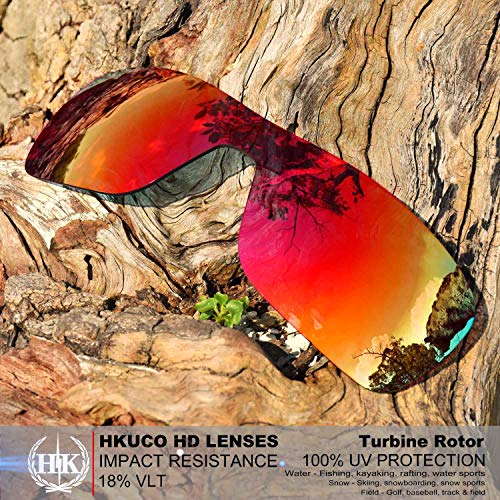 HKUCO Plus Mens Replacement Lenses For Oakley Turbine Rotor - 3 Pair Combo Pack