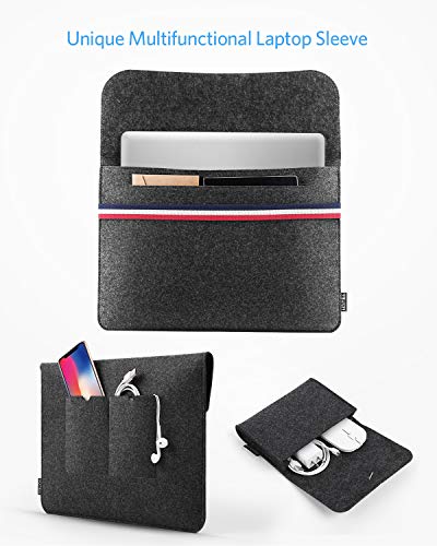 HOMIEE Funda Protectora de Fieltro para portátiles de 13-13.3 Pulgadas MacBook Pro Retina, MacBook Air, iPad Pro, DELL/Lenovo/HP/Chormebook Ultra Slim Notebook, Gris Claro