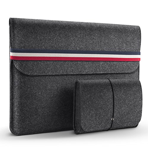 HOMIEE Funda Protectora de Fieltro para portátiles de 13-13.3 Pulgadas MacBook Pro Retina, MacBook Air, iPad Pro, DELL/Lenovo/HP/Chormebook Ultra Slim Notebook, Gris Claro