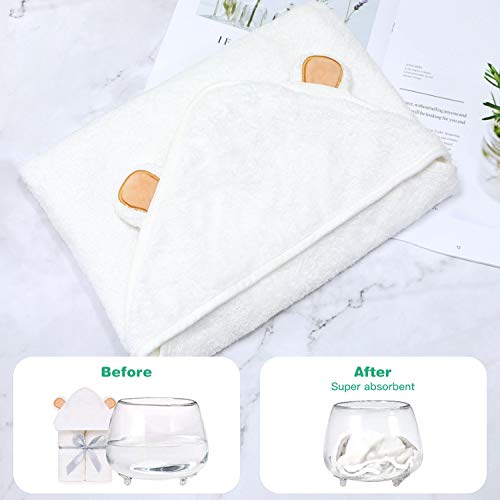 HyAdierTech Baby Toalla con Capucha, Toalla de Baño Bebé, Capa de Baño Bebé Infantil, Toalla Bebe Recien Nacido, Ultra Suave Hipoalergénica de Bambú Orgánico Super Absorbente