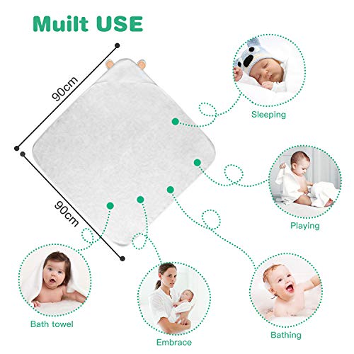 HyAdierTech Baby Toalla con Capucha, Toalla de Baño Bebé, Capa de Baño Bebé Infantil, Toalla Bebe Recien Nacido, Ultra Suave Hipoalergénica de Bambú Orgánico Super Absorbente