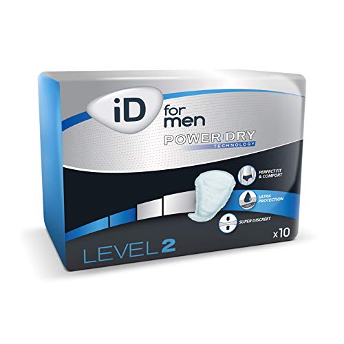 ID FOR MEN Almohadillas para incontinencia, nivel 2, para hombres (1 paquete de 10)