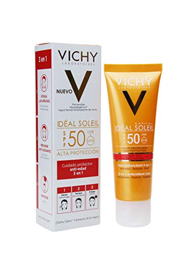 Ideal Soleil - Cuidado Antiedad, 3en1 Spf50+ 50ml.