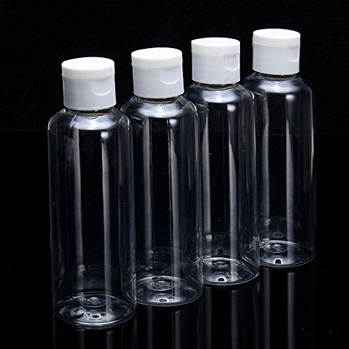 IETONE 10 Piezas Botellas Vacías de Plástico Transparente Tubos de Capacidad de 100 ml con Tapa Abatible Botellas Recargables de Viaje Portátiles Set para Viajes Aéreos, Aeropuerto, Vacaciones