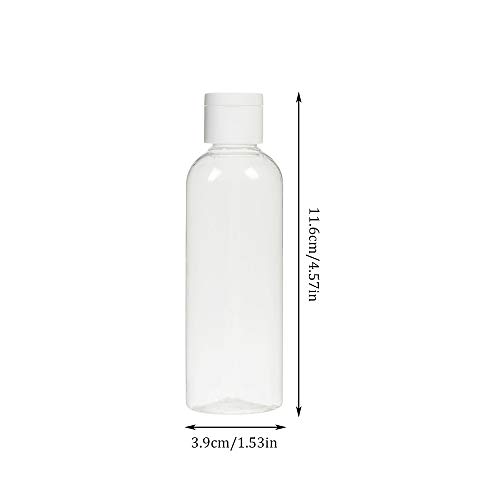 IETONE 10 Piezas Botellas Vacías de Plástico Transparente Tubos de Capacidad de 100 ml con Tapa Abatible Botellas Recargables de Viaje Portátiles Set para Viajes Aéreos, Aeropuerto, Vacaciones