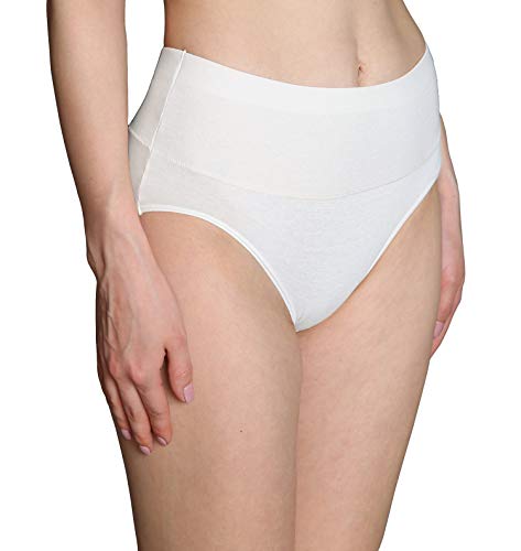 INNERSY Bragas Mujer de Algodón Ropa Interior de Cintura Alta Cómoda y Sexy Braguitas Pack de 5 (S-EU 38, 2Negro-1blanco-2gris)