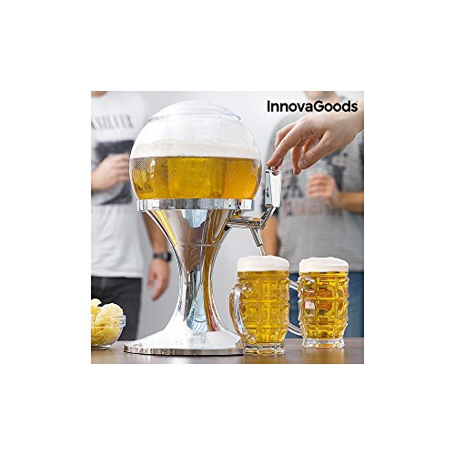 InnovaGoods Ball Dispensador de Cerveza Refrigerante, PMMA, Plateado, 24x24x42 cm