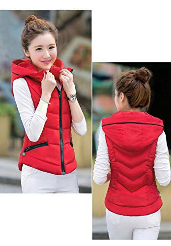 Invierno Chaleco，Chaleco De Plumón Chaleco Rojo Elegante Para Mujer Espesar Calentador Chaleco Delgado Chaqueta Invierno Casual Trabajo Deportivo Viaje Al Aire Libre Chaleco Acolchado Puffer Abrig