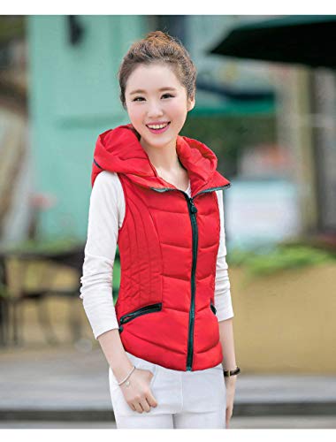 Invierno Chaleco，Chaleco De Plumón Chaleco Rojo Elegante Para Mujer Espesar Calentador Chaleco Delgado Chaqueta Invierno Casual Trabajo Deportivo Viaje Al Aire Libre Chaleco Acolchado Puffer Abrig