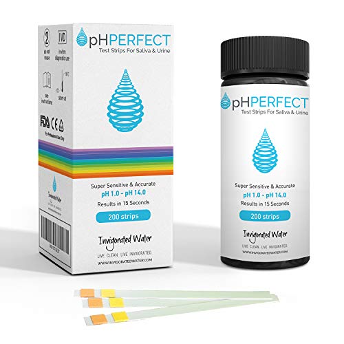 Invigorated Water pH Kit de 200 Tiras reactivas - Determinan el pH en orina y Saliva - para Ajustar el pH Corporal