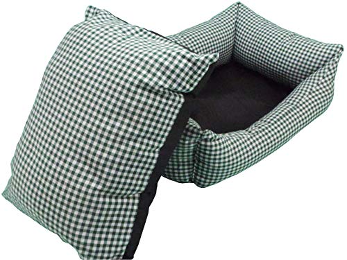 iOn® Cama Cuna para Perro Y Gato Estampados Varios (Talla 1-50x40 cm Vichy Verde)