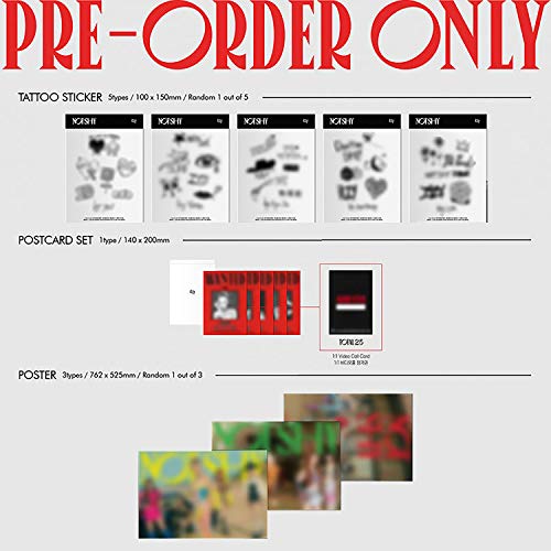 ITZY Album - NOT SHY [ A ver. ] CD + Photobook + Photocards + Lyric Accordion Book + TATTOO STICKER + POSTCARD SET + OFFICIAL POSTER + FREE GIFT