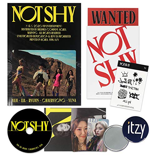 ITZY Album - NOT SHY [ A ver. ] CD + Photobook + Photocards + Lyric Accordion Book + TATTOO STICKER + POSTCARD SET + OFFICIAL POSTER + FREE GIFT