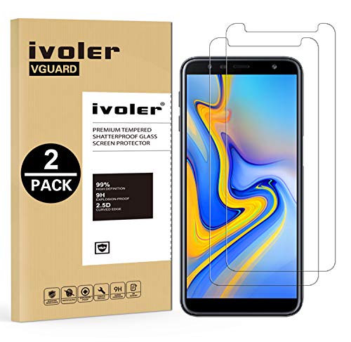 ivoler [2 Unidades] Protector de Pantalla para Samsung Galaxy A7 2018 / J6 Plus 2018 / J4 Plus 2018, Cristal Vidrio Templado Premium para Samsung Galaxy A7 2018 / J6+ 2018 / J4+ 2018