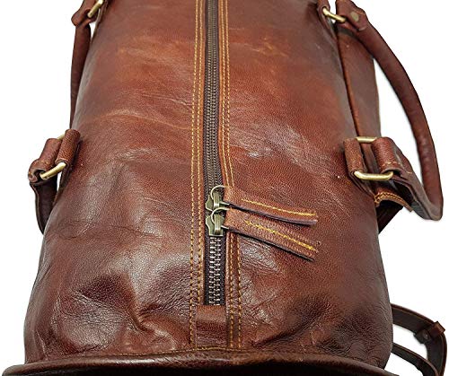 Jaald 60 Cm Bolso Bolsa Viaje Veliz Equipaje De Cuero Piel Grande Vintage para Cabina Fin Semana Gimnasio Deportes Carry-On Hombre Y Mujer