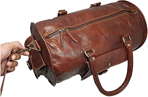 Jaald 60 Cm Bolso Bolsa Viaje Veliz Equipaje De Cuero Piel Grande Vintage para Cabina Fin Semana Gimnasio Deportes Carry-On Hombre Y Mujer