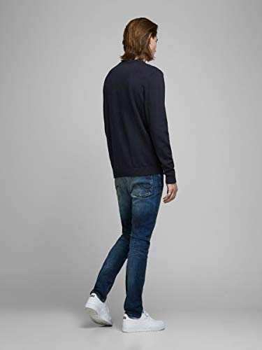 Jack & Jones Jjebasic Knit Crew Neck Noos suéter, Azul (Navy Blazer), Large para Hombre