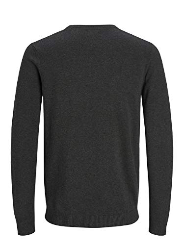 Jack & Jones Jjebasic Knit Crew Neck Noos suéter, Gris (Dark Grey Melange Dark Grey Melange), Large para Hombre