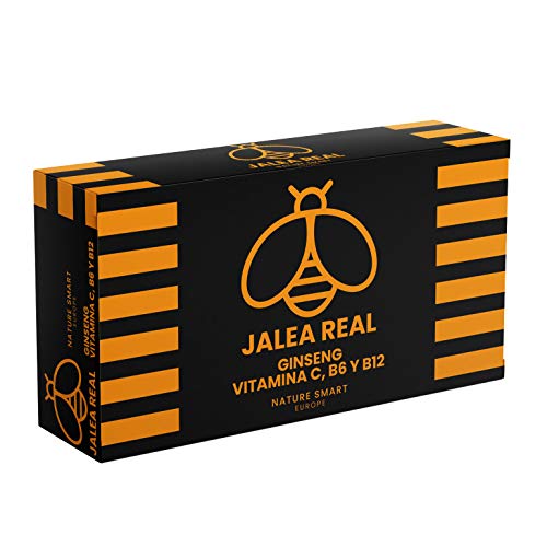 Jalea Real Con Ginseng | Vitamina C | Vitaminas B6 y B12 | Aporta Energía y Vitalidad |Refuerza las defensas (20 AMPOLLAS)