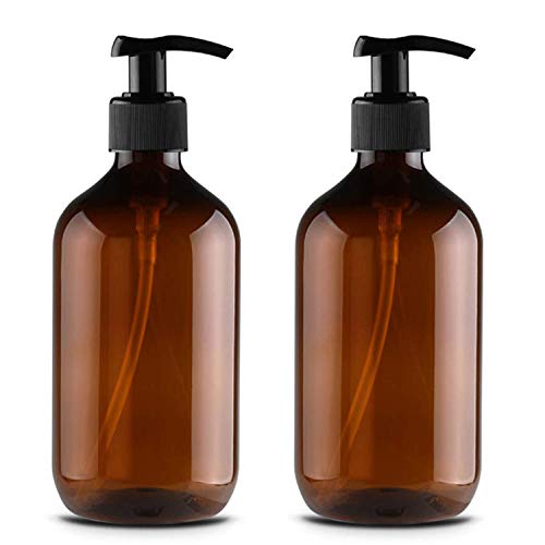 JamHooDirect - 2 botellas de plástico vacías de 500 ml, loción rellenable, gel de ducha, dispensador de líquidos