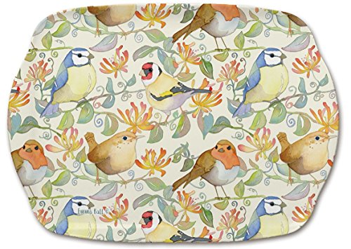 Jardín Pájaros en madreselva – Emma Ball Multicolor bandeja de melamina – 35 cm