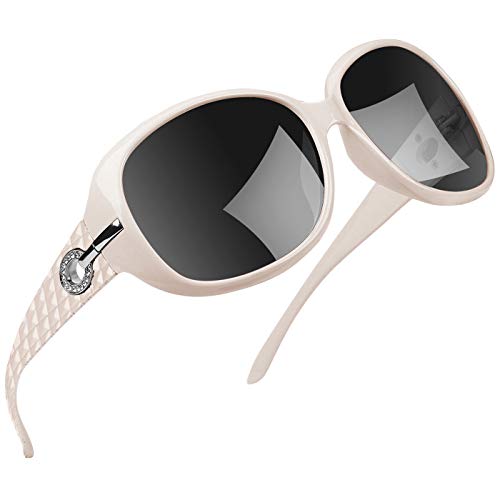 Joopin Gafas de Sol Mujer Moda Polarizadas Protección UV400 de Gran Tamaño Gafas de Sol Señoras Blanco