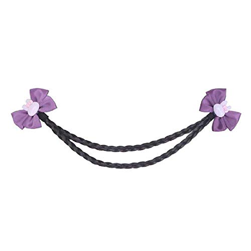 Joyas para niños frente cadena peluca trenza horquilla arco flor encaje superior clip princesa cadena conjunto de rendimiento femenino, tres flores de gardenia (conjunto) rojo grande