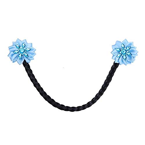 Joyas para niños frente cadena peluca trenza horquilla arco flor encaje superior clip princesa cadena conjunto de rendimiento femenino, tres flores de gardenia (conjunto) rojo grande