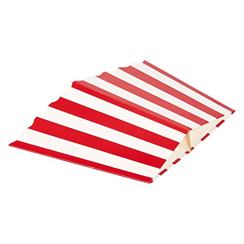 Juego de 100 cajas de regalo de palomitas de maíz, ideales para noches de cine, fiestas temáticas de películas, fiestas de carnaval, fiesta pirata, 9,4 x 19,8 x 9,4 cm, color rojo y blanco