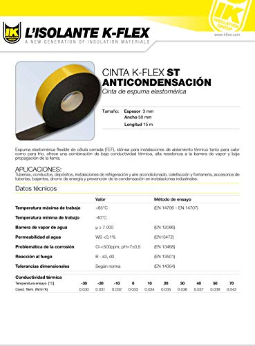 K-Flex ST Cinta Adhesiva de Caucho 3 mm x 50 mm x 15 m