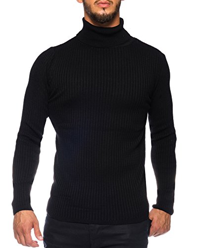 Karl's People K-107 - Jersey de cuello alto para hombre negro L