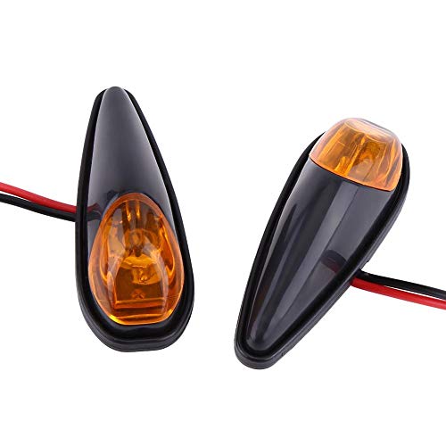 KIMISS Luz intermitente de las señales de giro, 2 piezas LED Moto Montaje empotrado Luz de señal de giro Lámpara indicadora de la motocicleta Ámbar