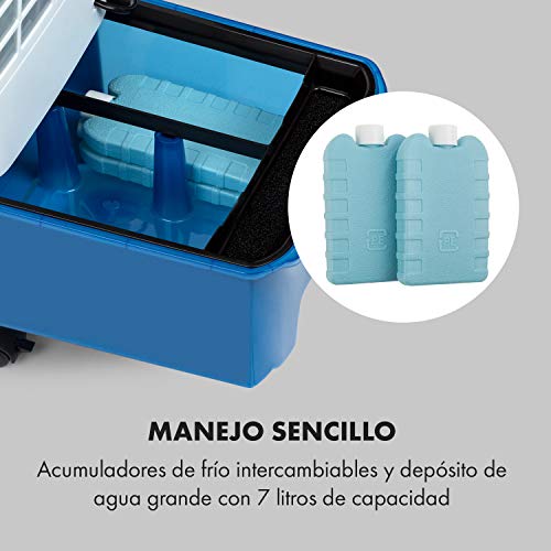 Klarstein IceWind Plus – 4 en 1: enfriador de aire, ventilador, humidificador de aire, limpiador de aire, caudal de 330 m³/h, 49 W, función NatureWind: 4 niveles de intensidad, 3 modos, blanco