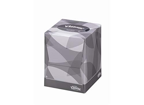 Kleenex 08834060 8834 Caja de Pañuelos Cúbicos, 12 Paquetes de 88 hojas, 2 Capas, Suaves y Resistentes, Sin Fragancia, Color: Blanco