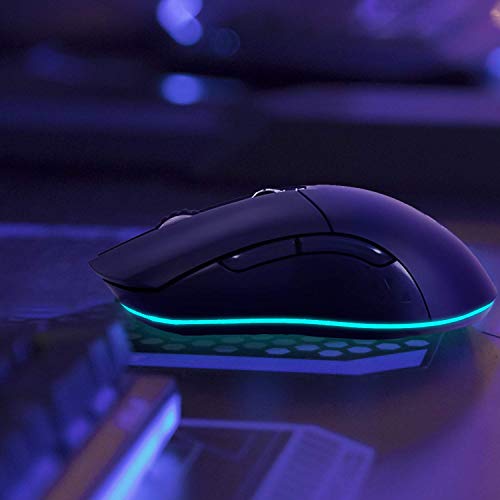 ⭐️KLIM Blaze - Ratón inalámbrico gaming recargable RGB + Sensor de alta precisión con batería recargable de larga duración + Ajustable hasta 6000 DPI + Modo inalámbrico y con cable + NUEVO 2020